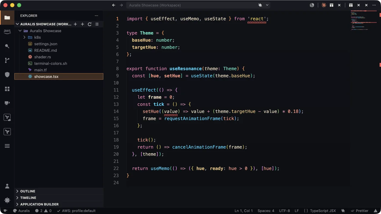 Auralis product icons throughout the VS Code workbench